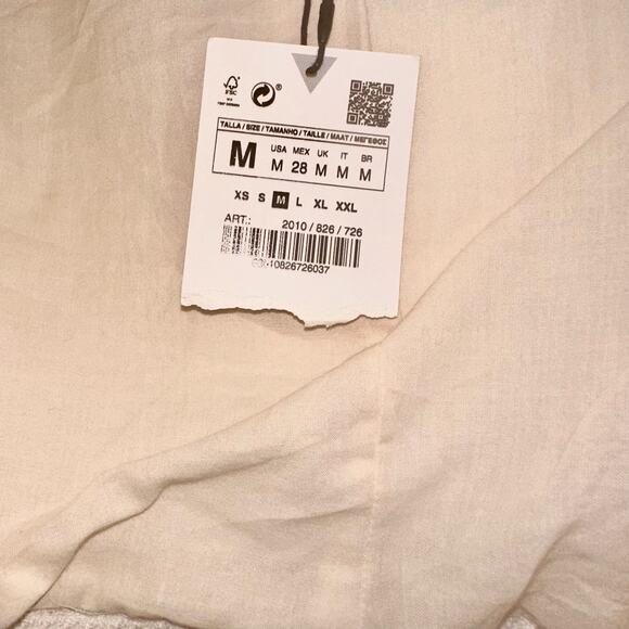 NWT Zara Cream Textured Cropped Jacket Gold Buttons Bloggers Fave Womens Size M - Picture 10 of 11